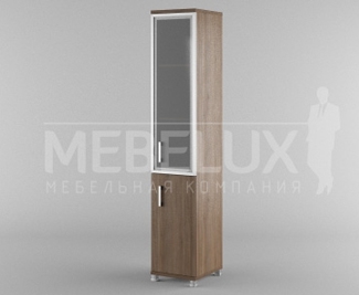 Офисный пенал комбинированный высокий (стекло в раме) АПМ-010 Апрель 400х450х2116 мм