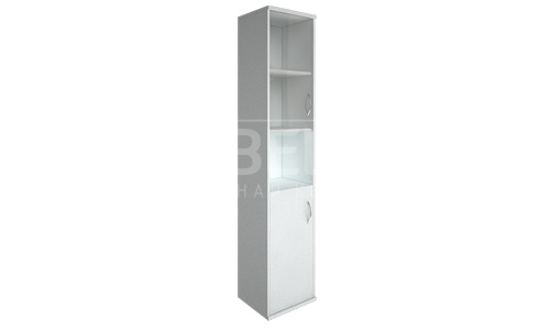 шкаф высокий узкий со стеклом и нишей левый/правый